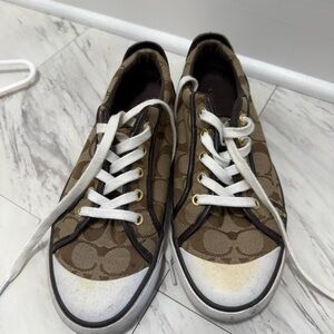 Coach Gold and Brown Sneakers